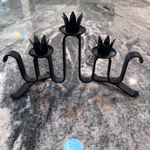 Holt Howard Other - Art Deco Holt Howard Undulating Candelabra Wrought Iron Wavy French